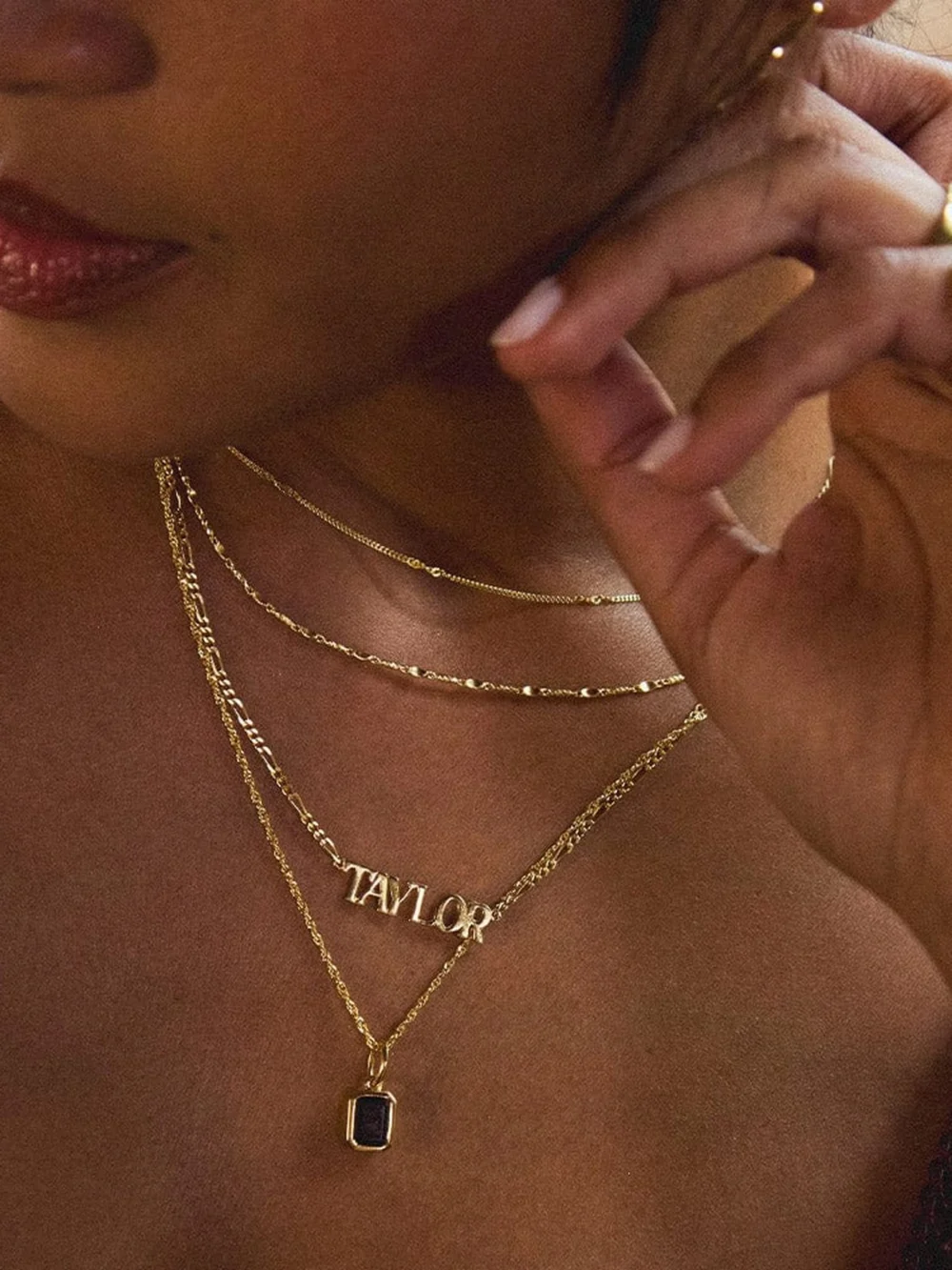 Daisy London Personalised Necklace 18ct Gold Plate, view 3