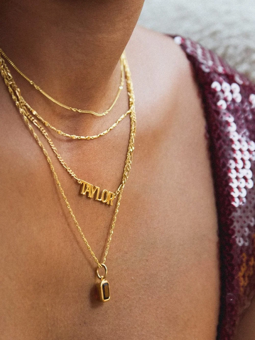 Daisy London Personalised Necklace 18ct Gold Plate, view 6