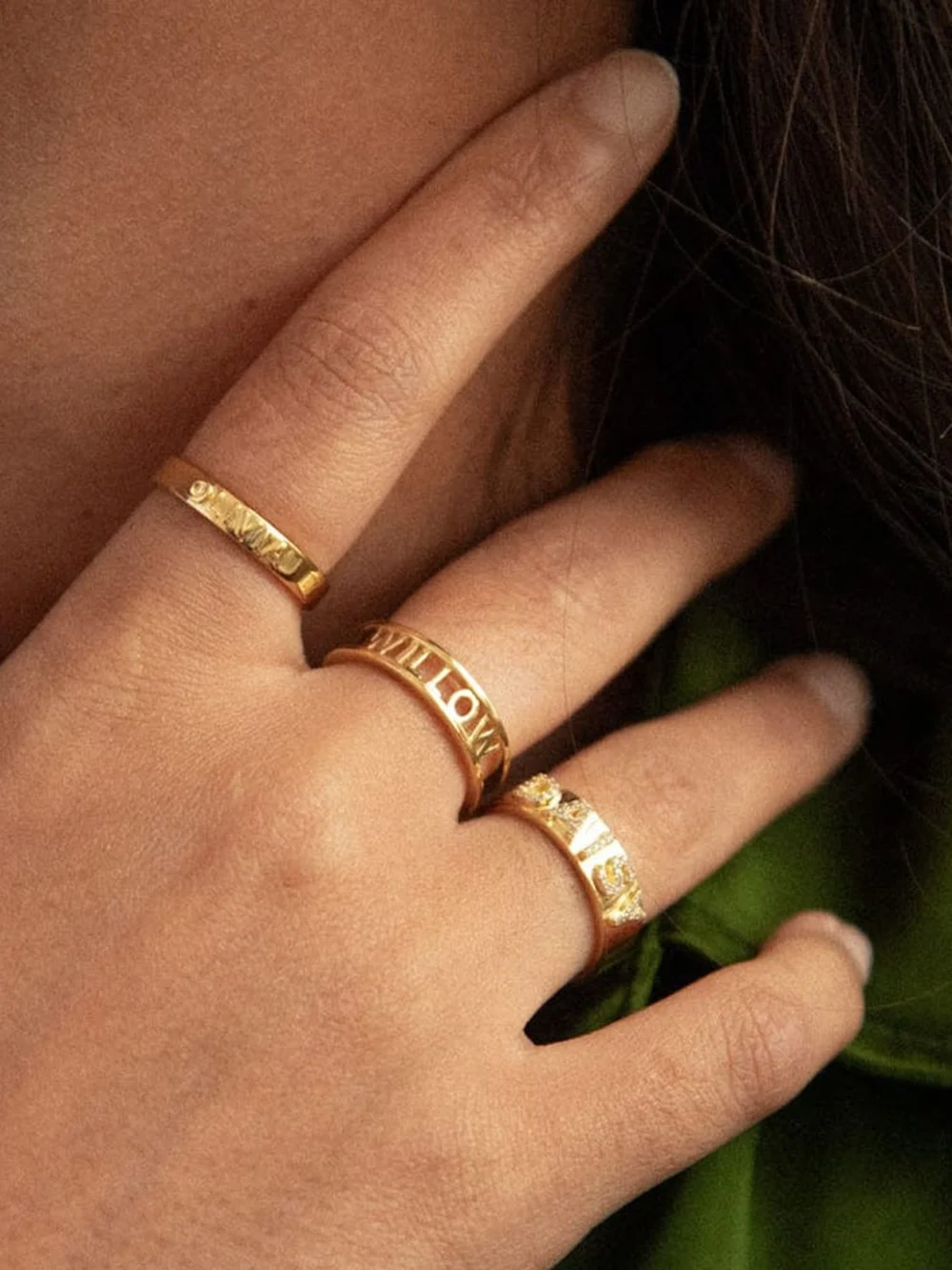Daisy London Personalised Ring 18ct Gold Plate, view 2
