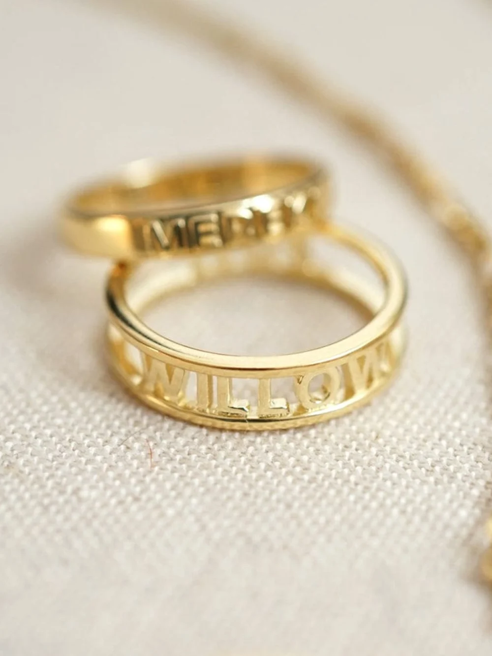 Daisy London Personalised Ring 18ct Gold Plate, view 3