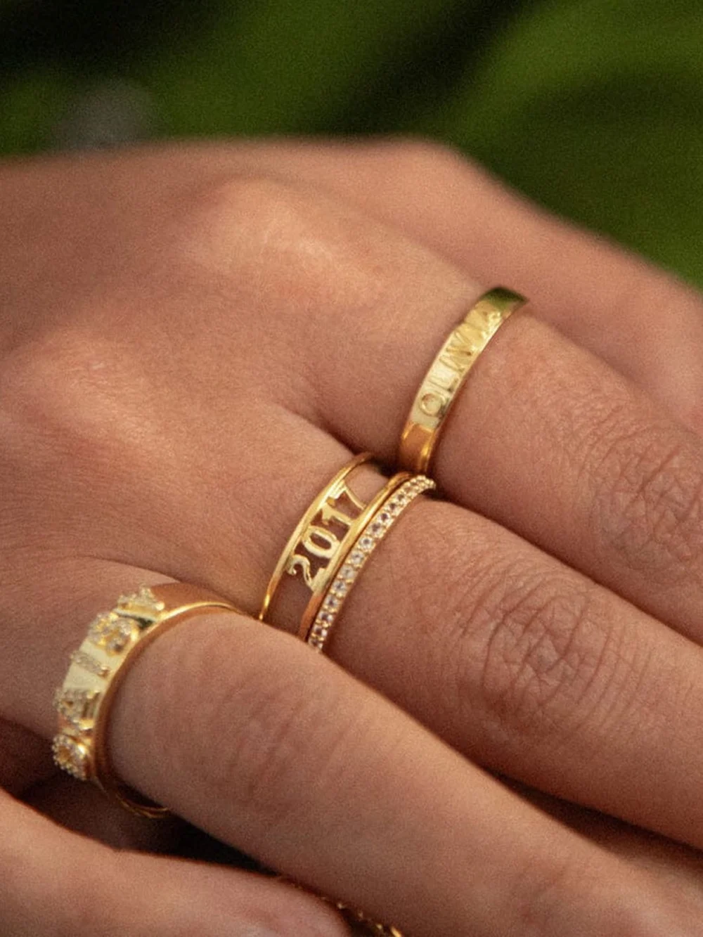 Daisy London Personalised Ring 18ct Gold Plate, view 4