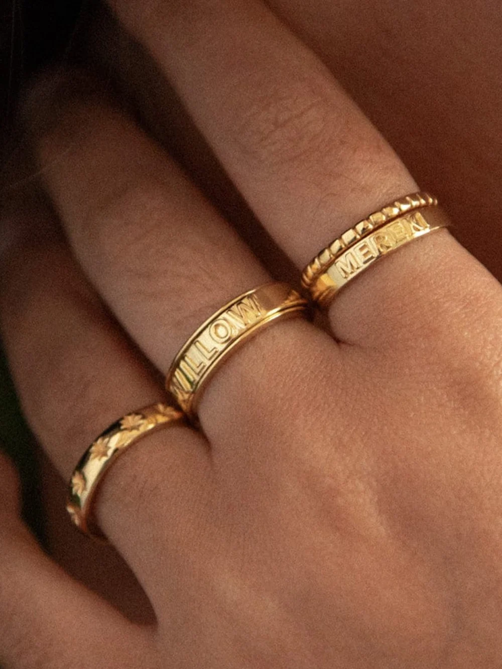 Daisy London Personalised Spinning Ring 18ct Gold Plate, view 2