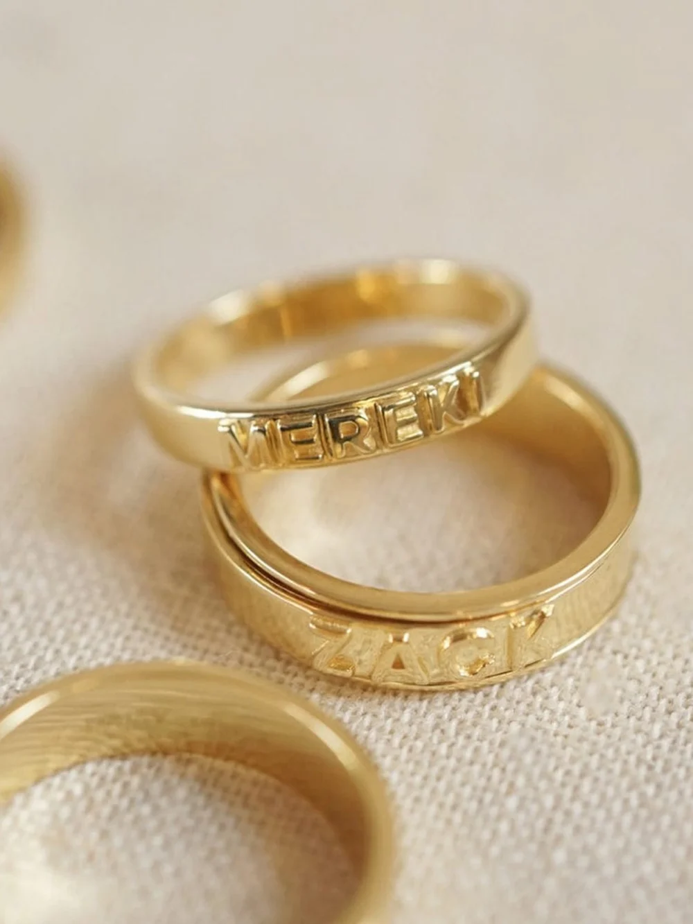 Daisy London Personalised Spinning Ring 18ct Gold Plate, view 3