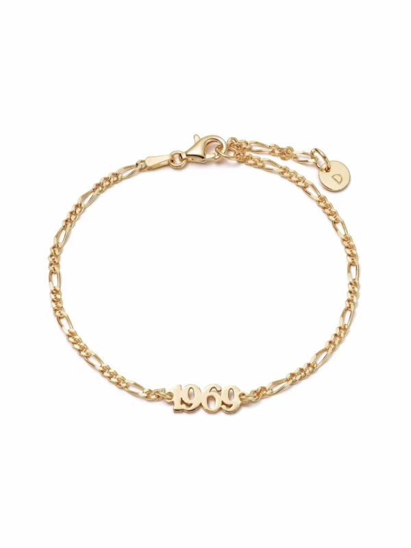 Daisy London Personalised Year Bracelet 18ct Gold Plate