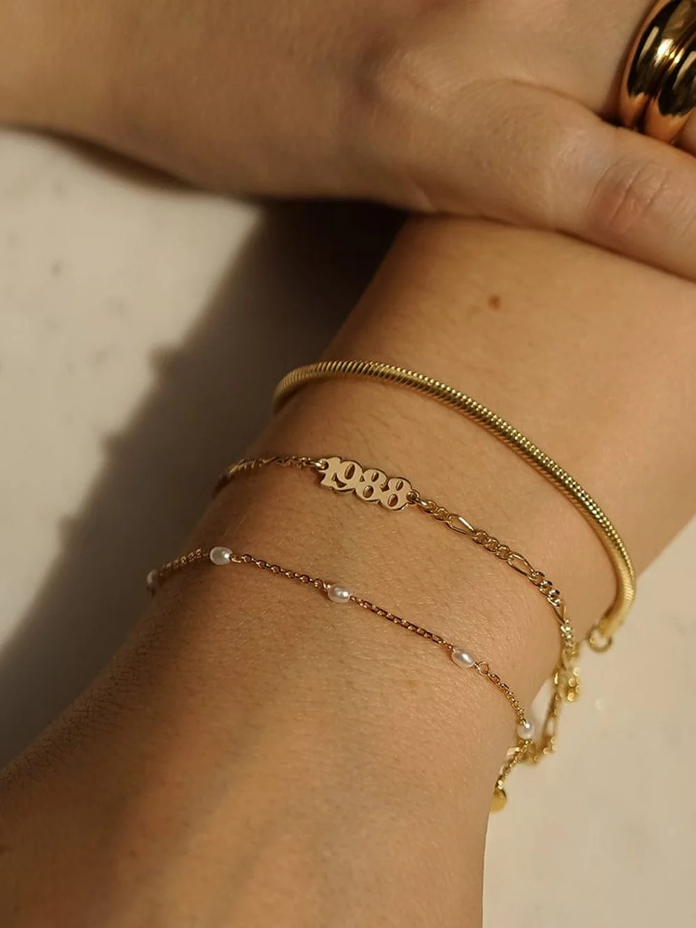 Daisy London Personalised Year Bracelet 18ct Gold Plate, view 2