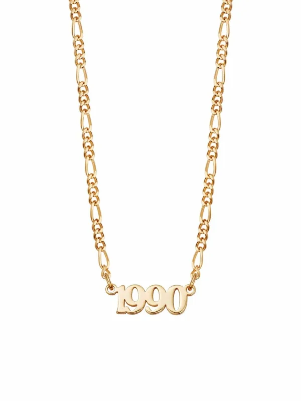 Daisy London Personalised Year Necklace 18ct Gold Plate