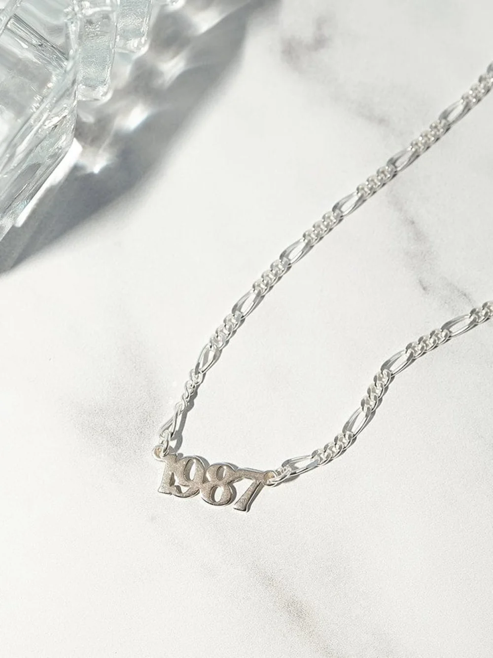 Daisy London Personalised Year Necklace Sterling Silver, view 3