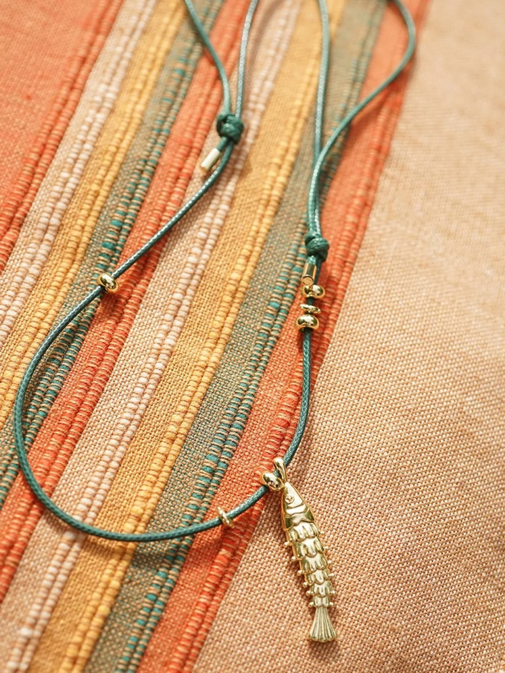 Daisy London Polly Beach Pearl and Fish Cord Necklace Layering Set 18ct Gold Plate, view 4