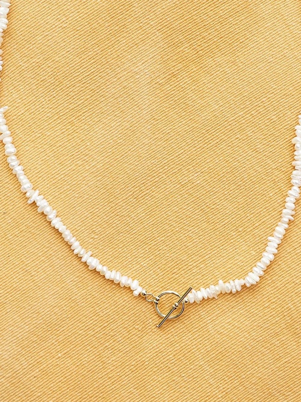 Daisy London Polly Beach Pearl and Paperclip Necklace Layering Set 18ct Gold Plate, view 5