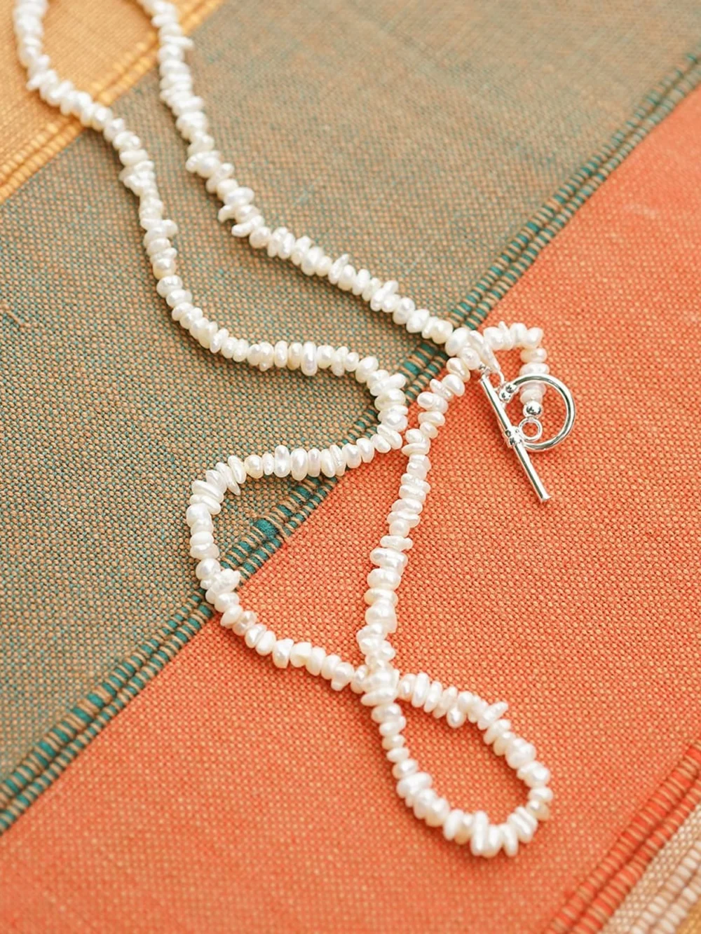 Daisy London Polly Beach Pearl Necklace and Bracelet Set Sterling Silver, view 2