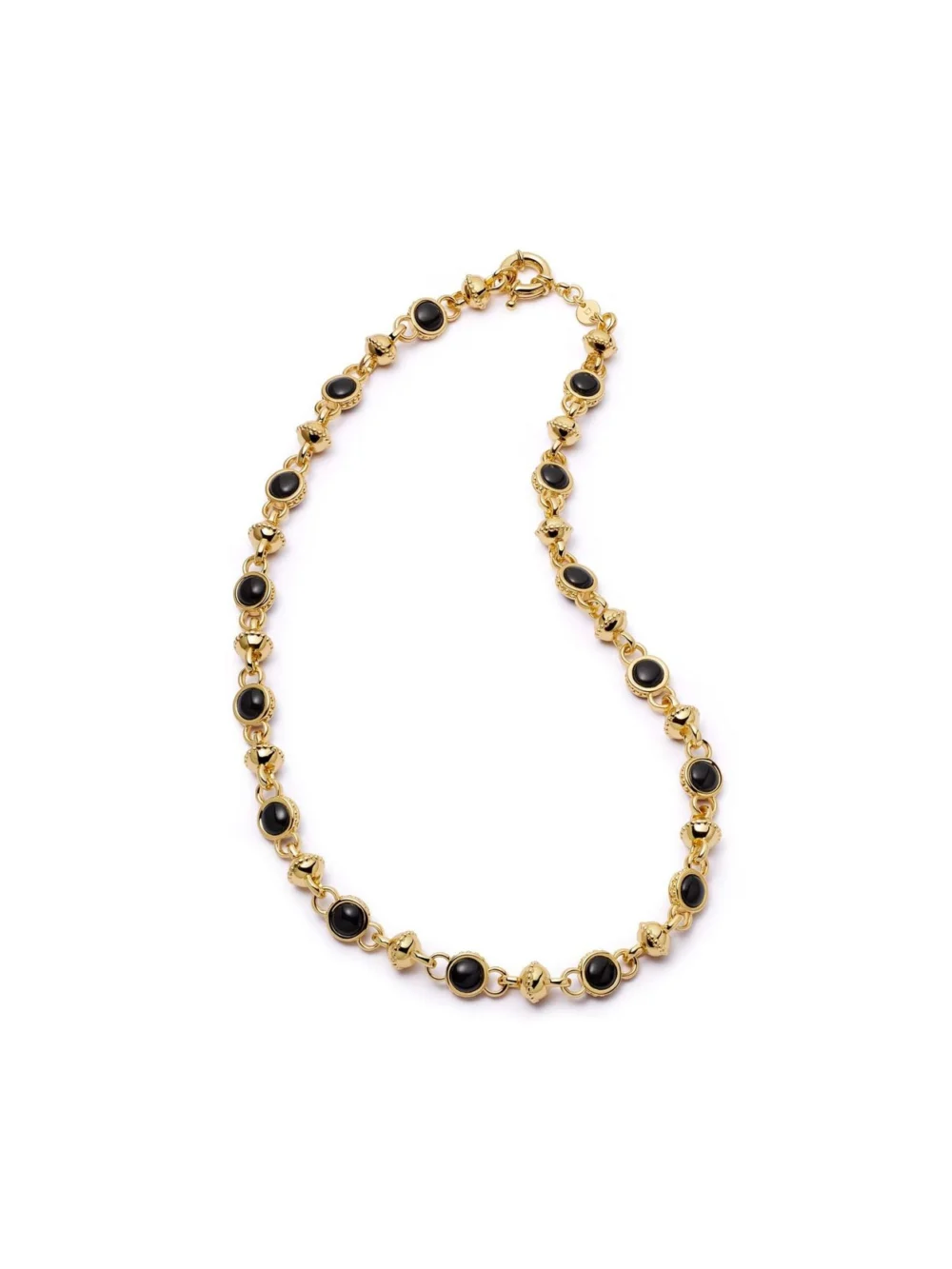 Daisy London Polly Black Onyx Chain Necklace 18ct Gold Plate