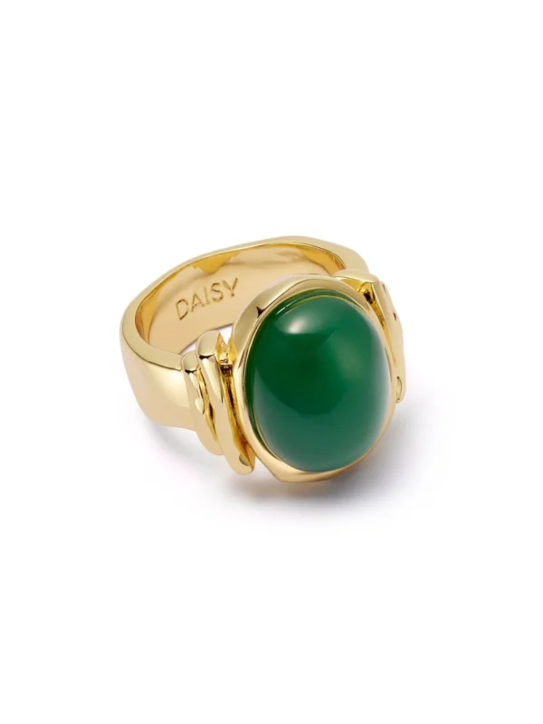 Daisy London Polly Chunky Gemstone Ring 18ct Gold Plate
