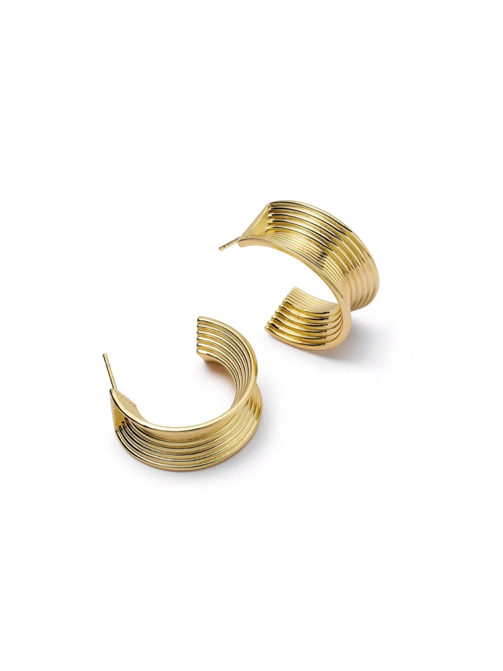 Daisy London Polly Chunky Tidal Hoops 18ct Gold Plate