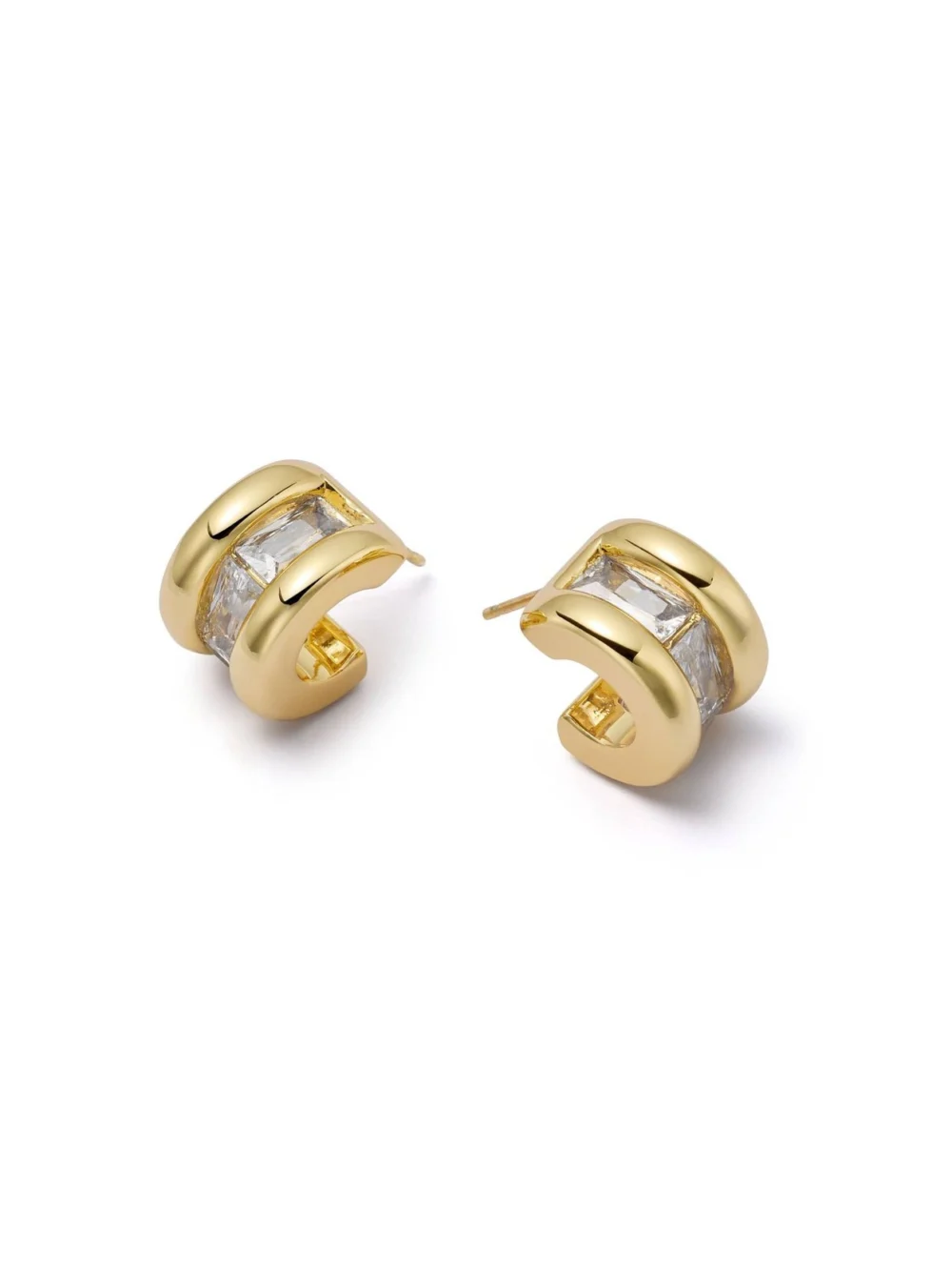 Daisy London Polly Crystal Hoop Earrings 18ct Gold Plate