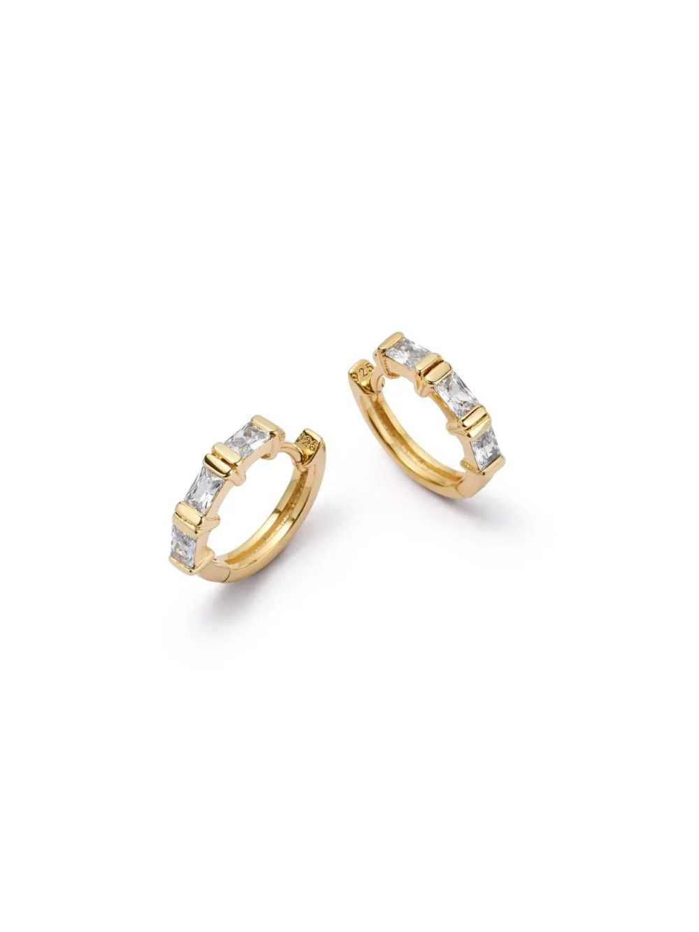 Daisy London Polly Crystal Huggie Hoop Earrings 18ct Gold Plate