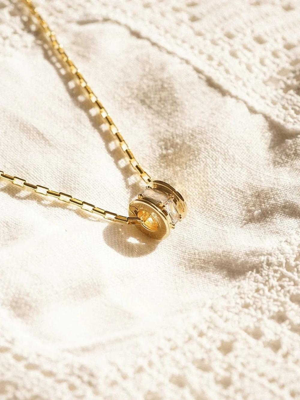 Daisy London Polly Crystal Mini Hoop & Bead Necklace Set 18ct Gold Plate, view 3