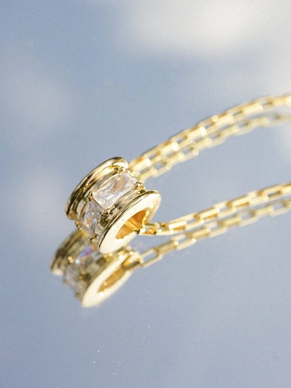 Daisy London Polly Crystal Mini Hoop & Bead Necklace Set 18ct Gold Plate, view 5