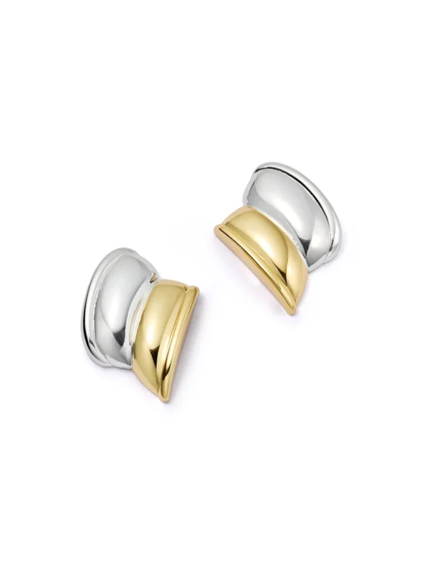 Daisy London Polly Cuff Mixed Metal Stud Earrings 18ct Gold Plate
