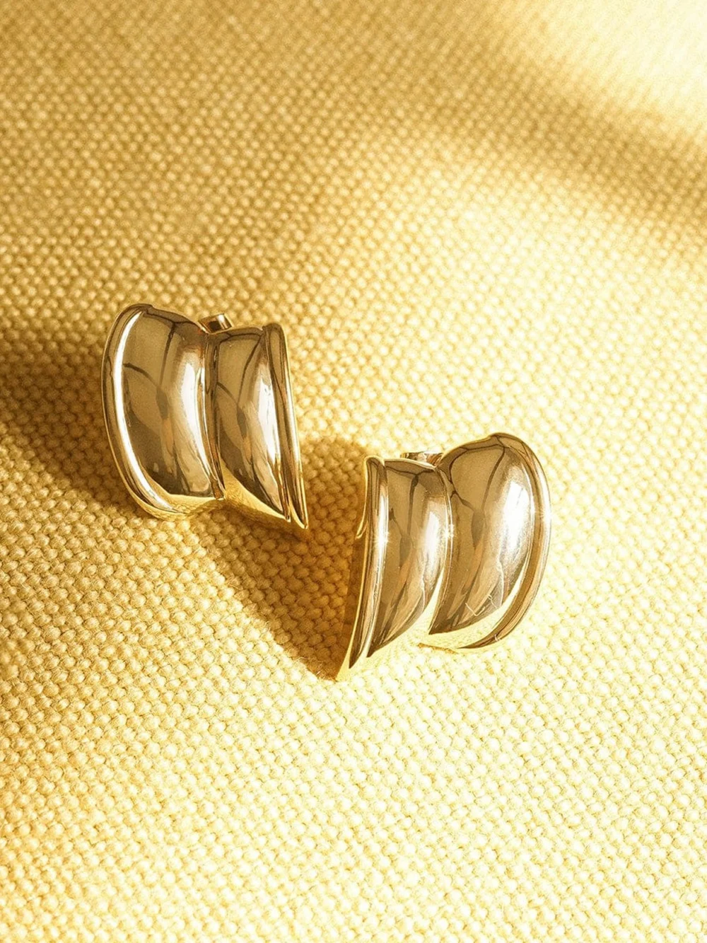 Daisy London Polly Cuff Stud Earrings 18ct Gold Plate, view 3