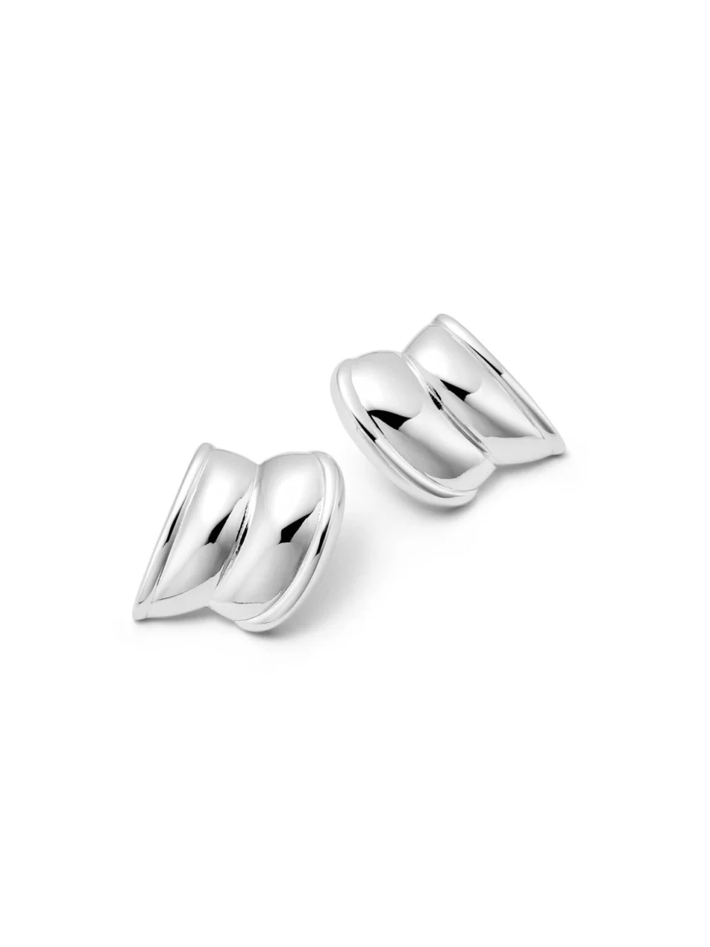 Daisy London Polly Cuff Stud Earrings Silver Plate