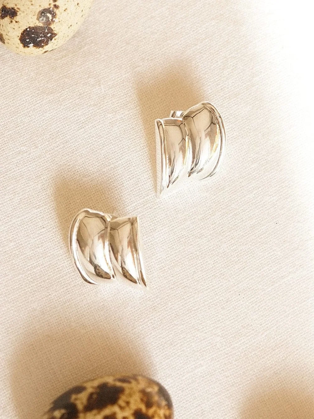 Daisy London Polly Cuff Stud Earrings Silver Plate, view 5