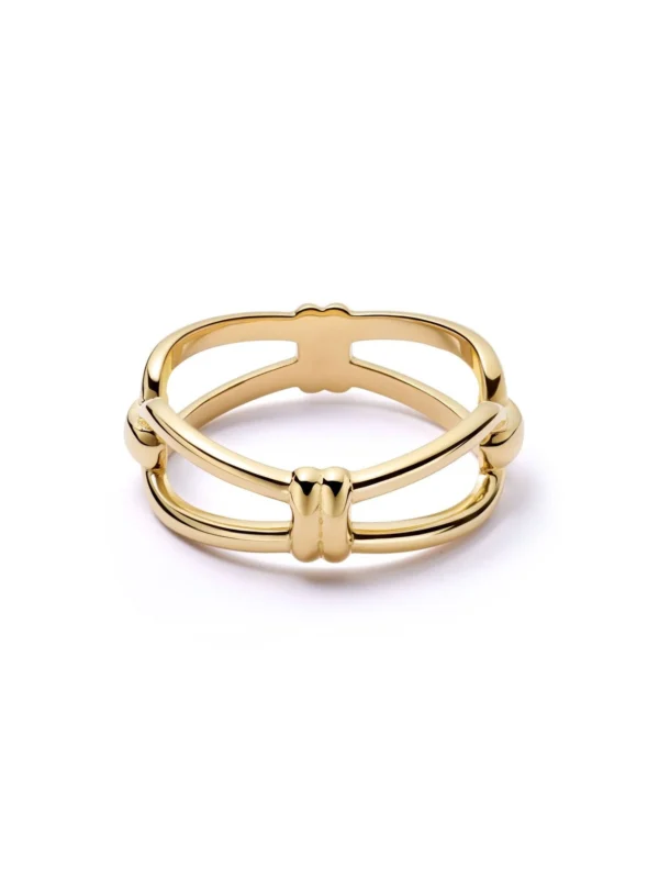 Daisy London Polly Knot Band Ring 18ct Gold Plate