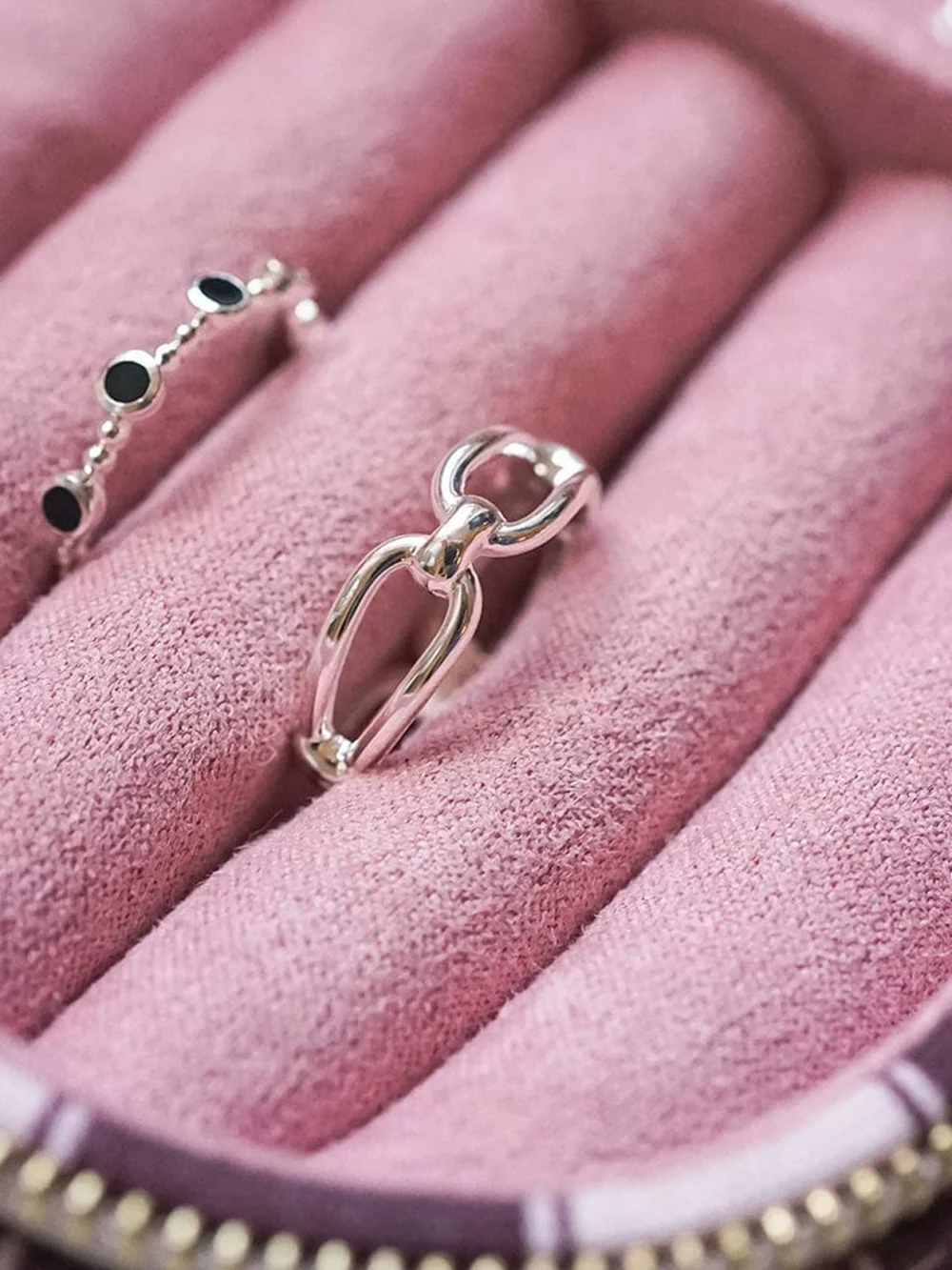 Daisy London Polly Knot Band Ring Sterling Silver, view 3