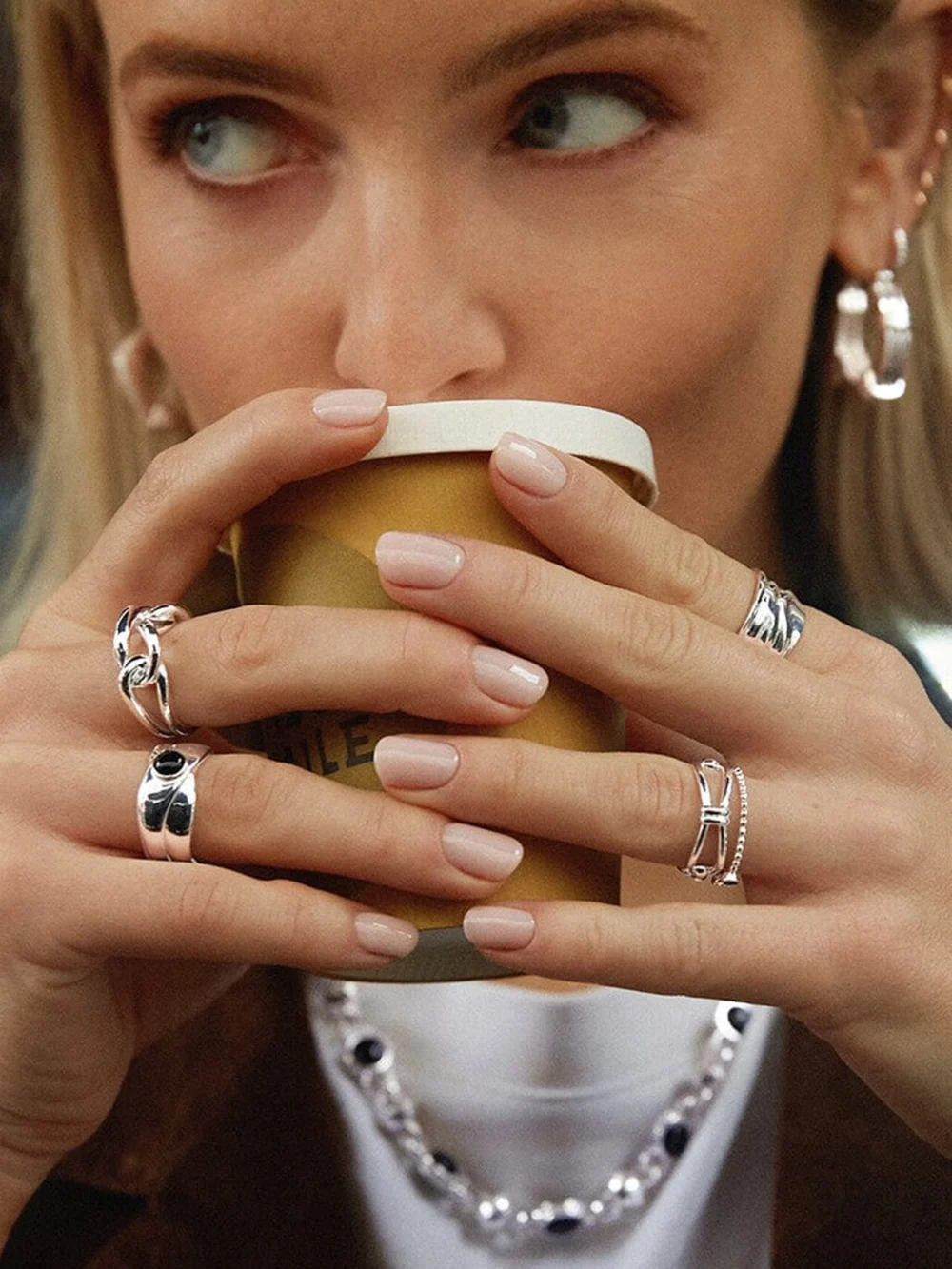 Daisy London Polly Knot Band Ring Sterling Silver, view 4