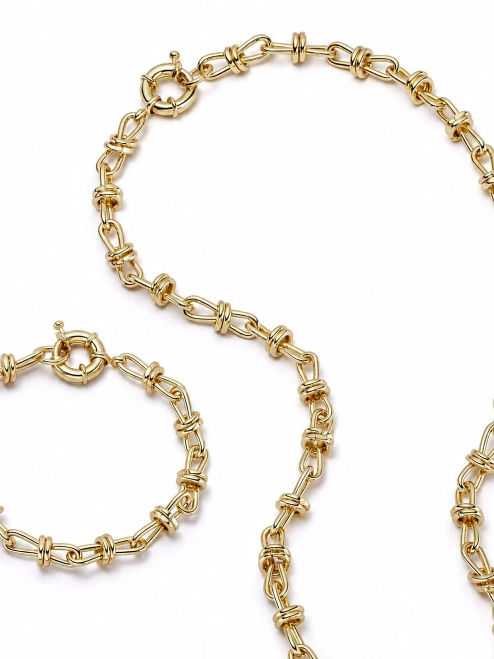 Daisy London Polly Knot Chain Layering Set 18ct Gold Plate
