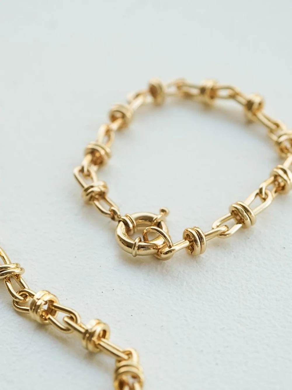 Daisy London Polly Knot Chain Layering Set 18ct Gold Plate, view 5