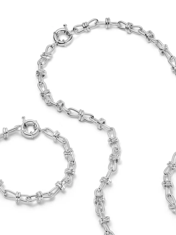 Daisy London Polly Knot Chain Layering Set Silver Plate
