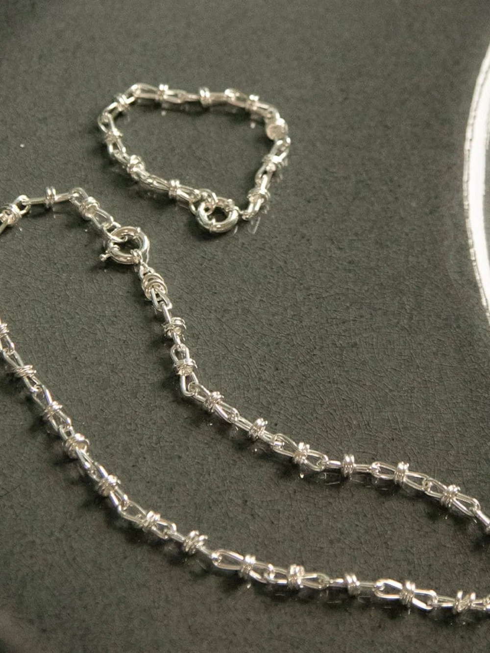 Daisy London Polly Knot Chain Layering Set Silver Plate, view 6