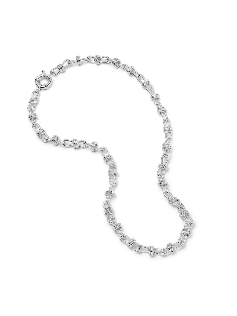 Daisy London Polly Knot Chain Necklace Silver Plate