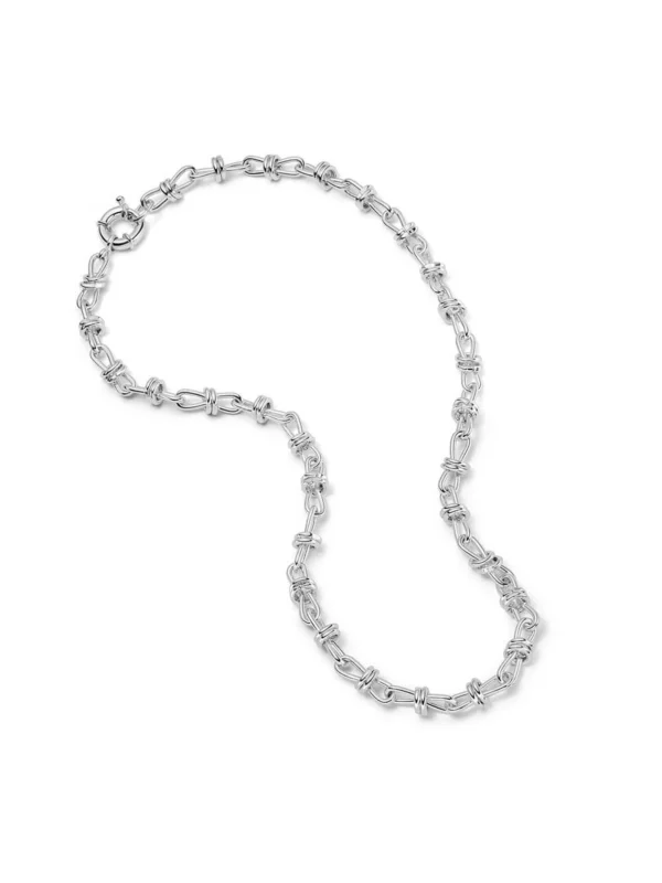 Daisy London Polly Knot Chain Necklace Silver Plate
