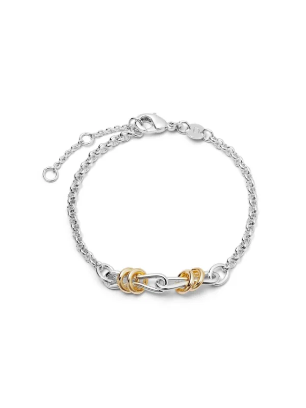 Daisy London Polly Knot Lightweight Chain Bracelet Silver Plate