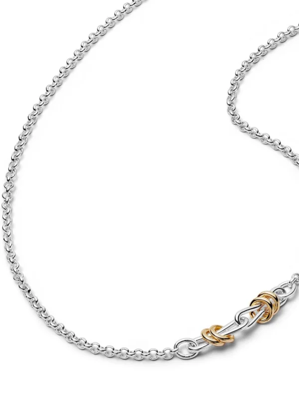 Daisy London Polly Knot Lightweight Chain Necklace Silver Plate