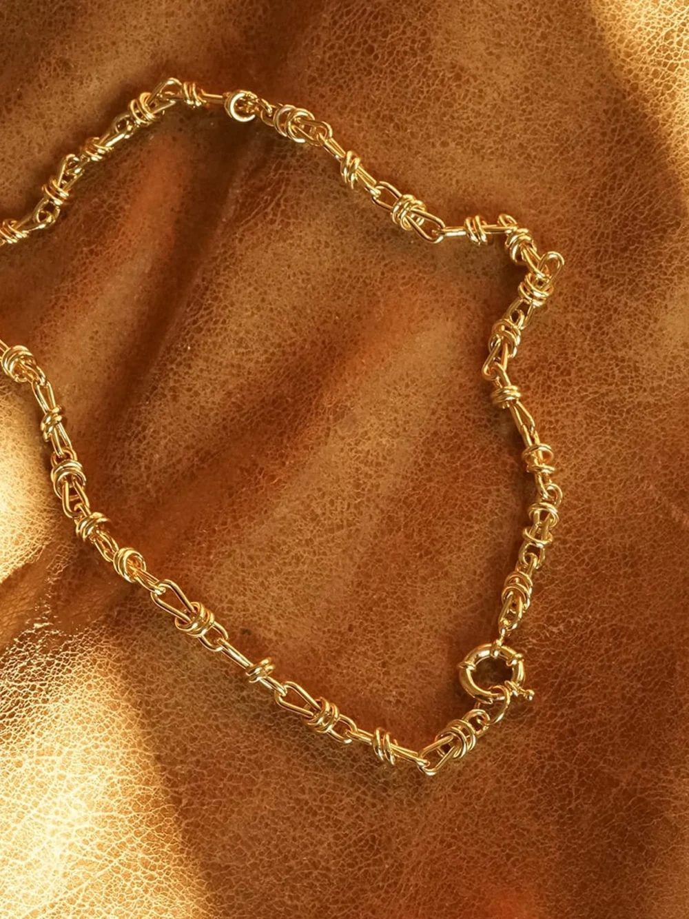 Daisy London Polly Knot Pearl Studs & Knot Necklace Layering Set 18ct Gold Plate, view 5