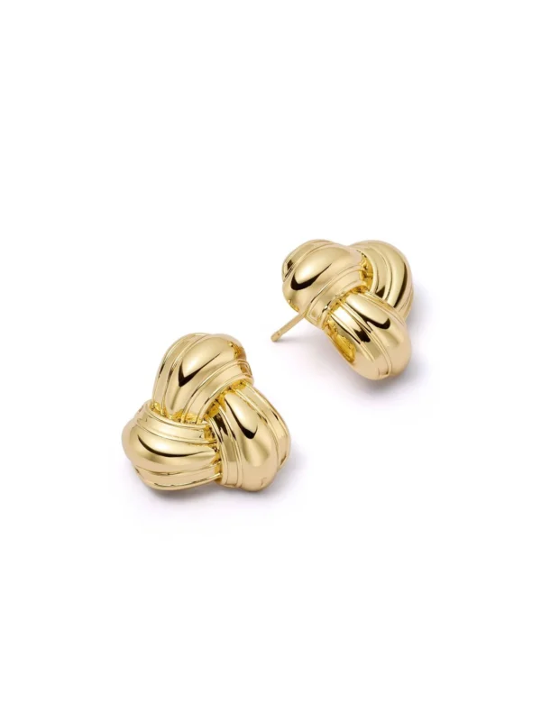 Daisy London Polly Knot Stud Earrings 18ct Gold Plate