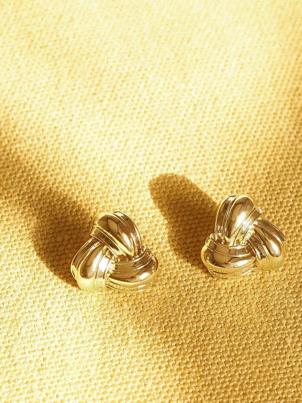 Daisy London Polly Knot Stud Earrings 18ct Gold Plate, view 3