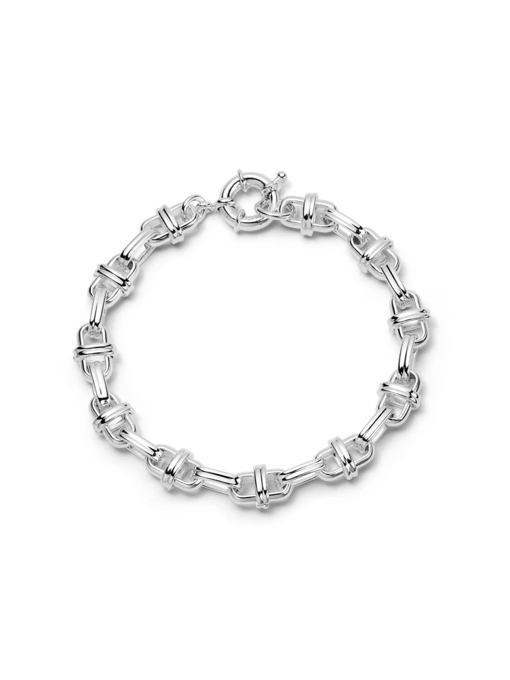 Daisy London Polly Lock Chain Bracelet Silver Plate
