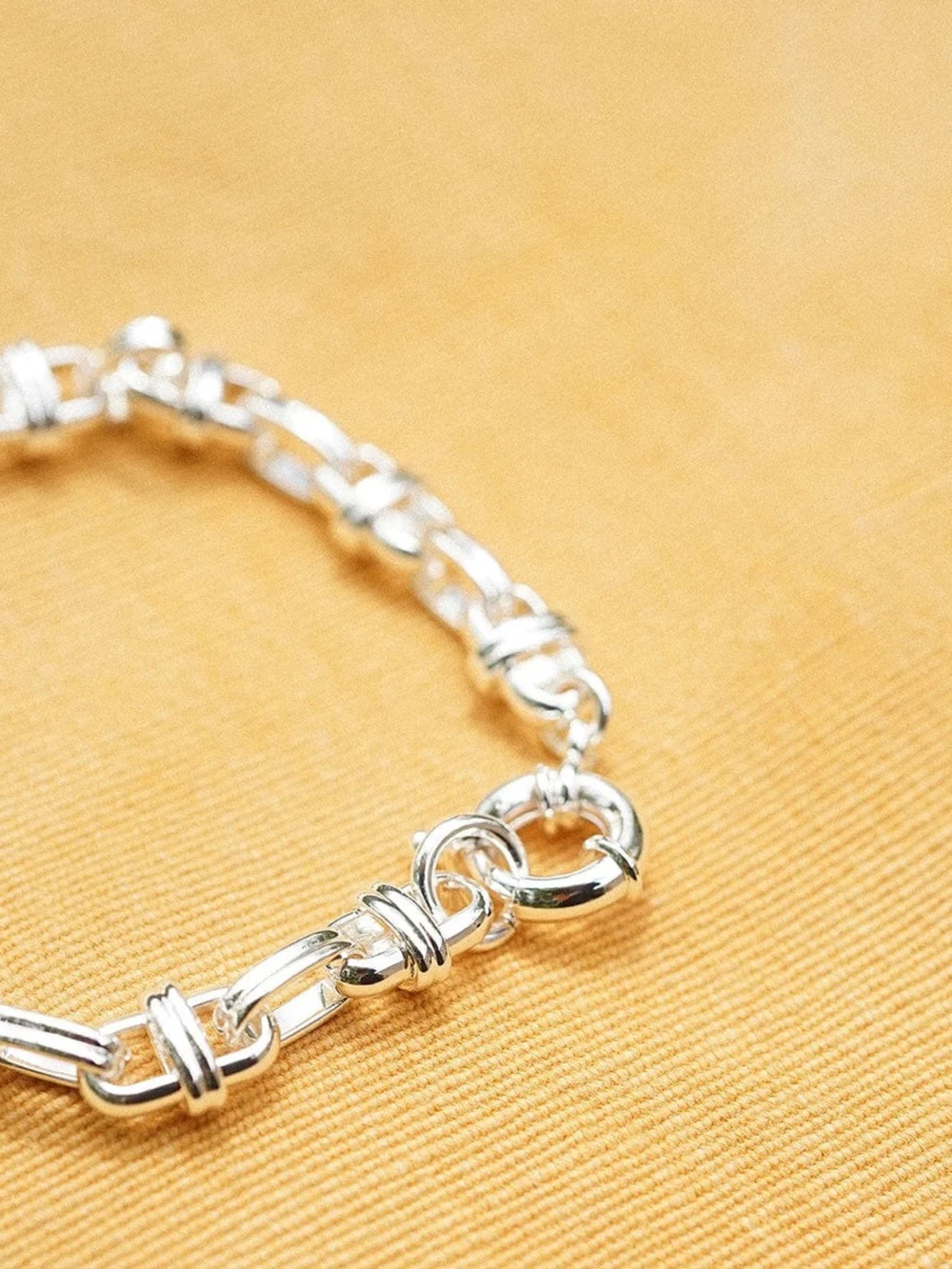 Daisy London Polly Lock Chain Bracelet Silver Plate, view 3