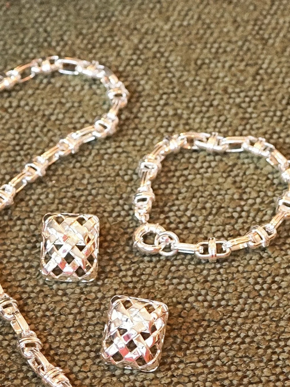 Daisy London Polly Lock Chain Bracelet Silver Plate, view 5