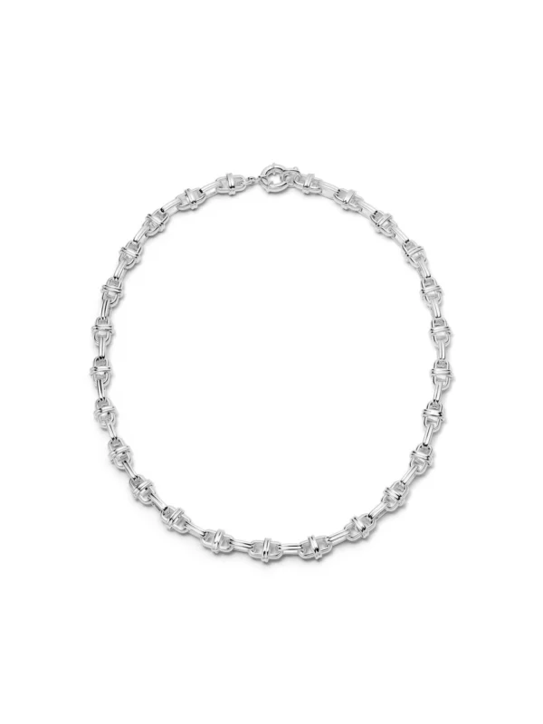 Daisy London Polly Lock Chain Necklace Silver Plate