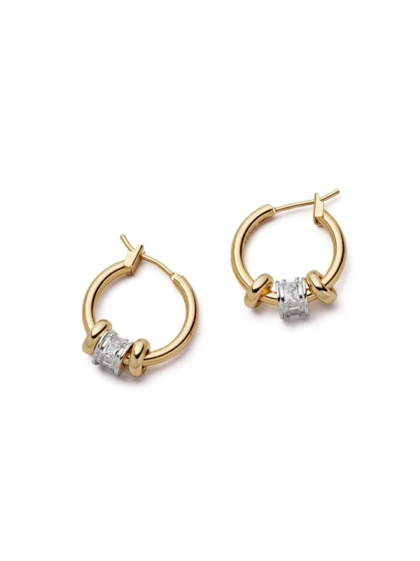 Daisy London Polly Newman Crystal Bead Hoop Earrings 18ct Gold Plate