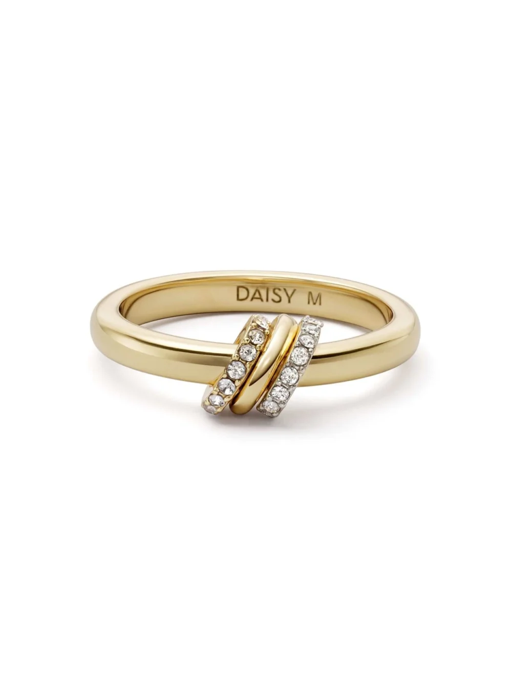 Daisy London Polly Newman Crystal Spinning Ring 18ct Gold Plate