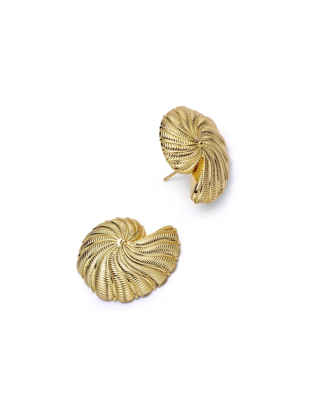 Daisy London Polly Oversized Shell Stud Earrings 18ct Gold Plate