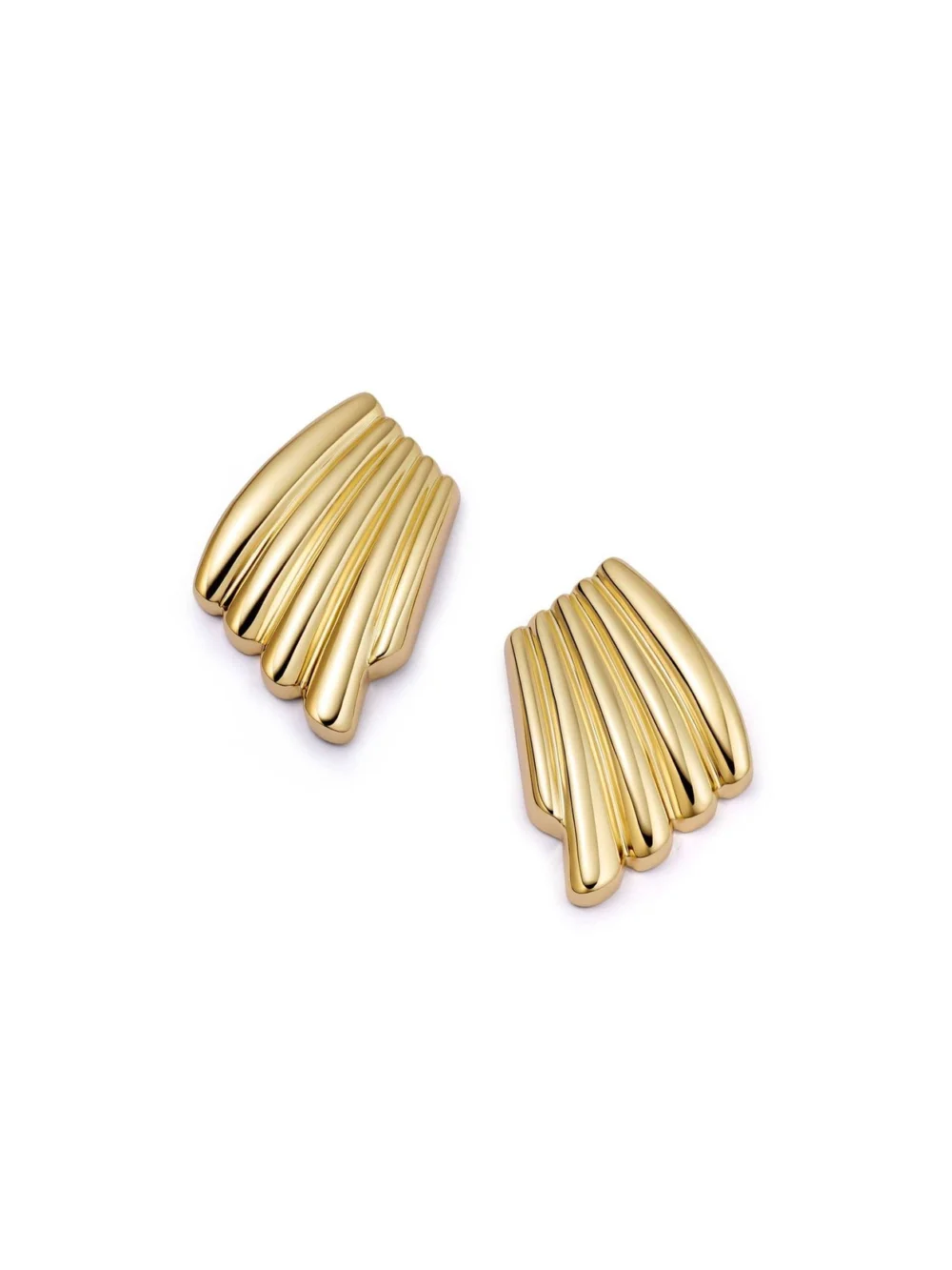Daisy London Polly Oversized Wave Stud Earrings 18ct Gold Plate