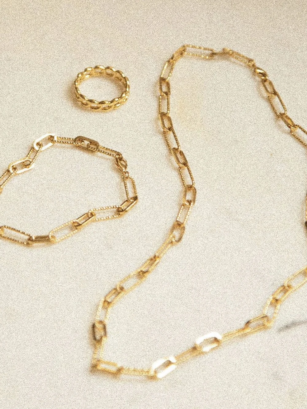 Daisy London Polly Paper Clip Layering Set 18ct Gold Plate, view 3