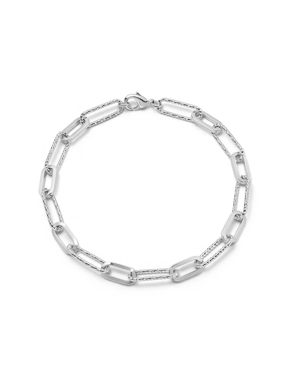 Daisy London Polly Paperclip Chain Bracelet Silver Plate