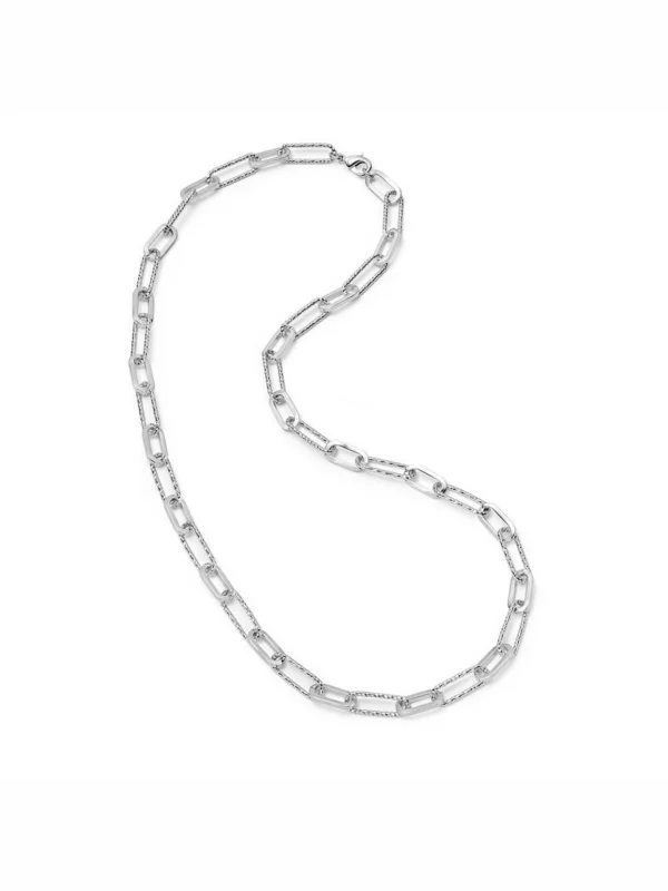 Daisy London Polly Paperclip Chain Necklace Silver Plate